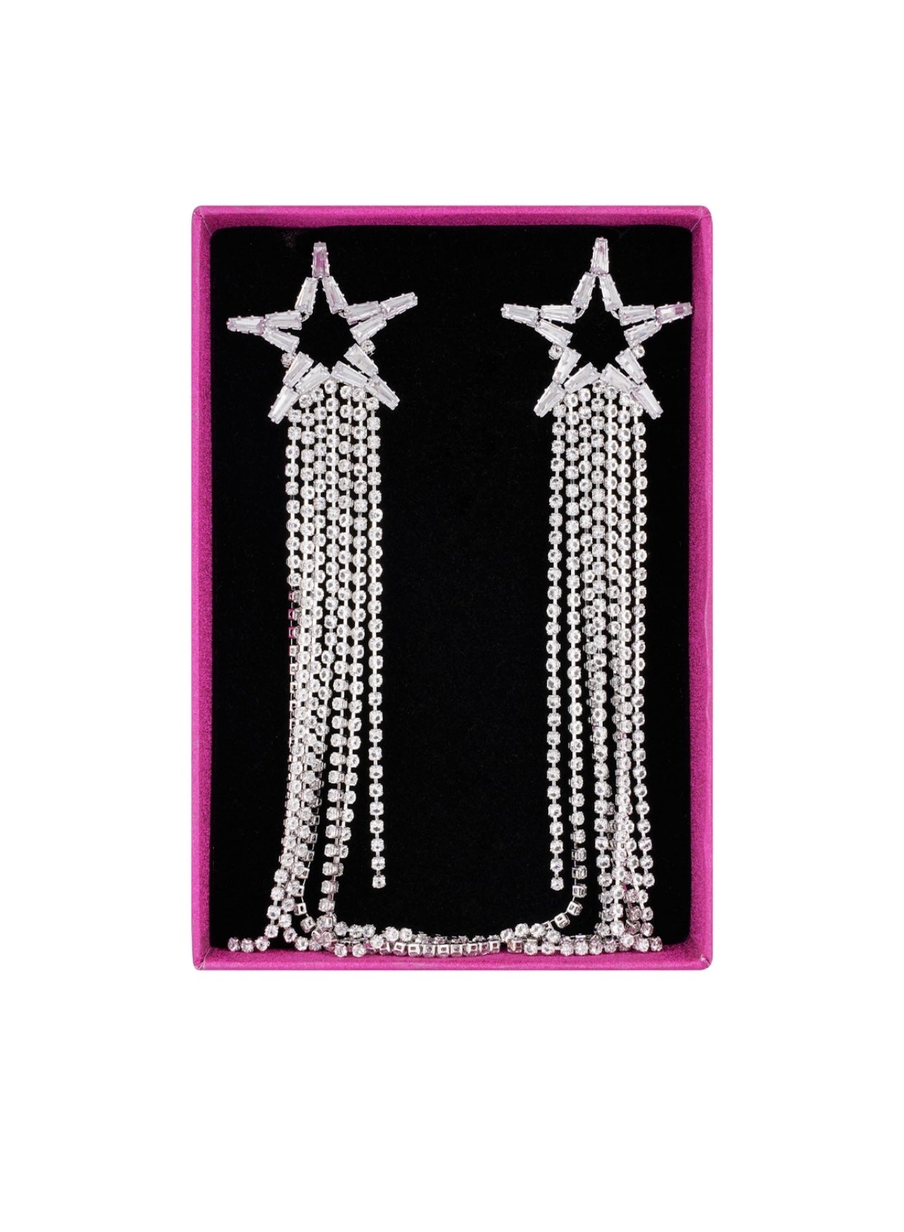 Festive star oorbellen - zilver