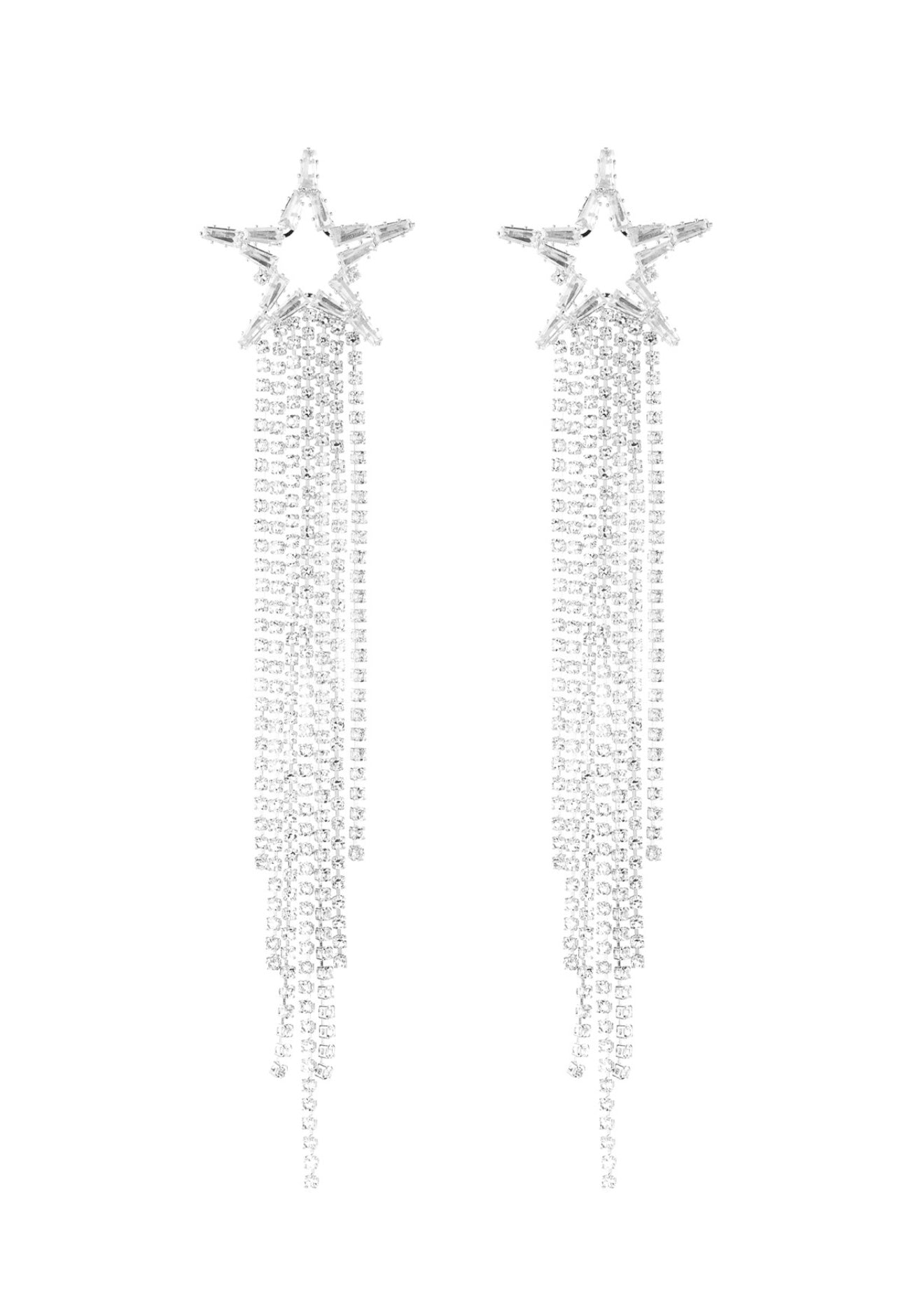 Festive star oorbellen - zilver