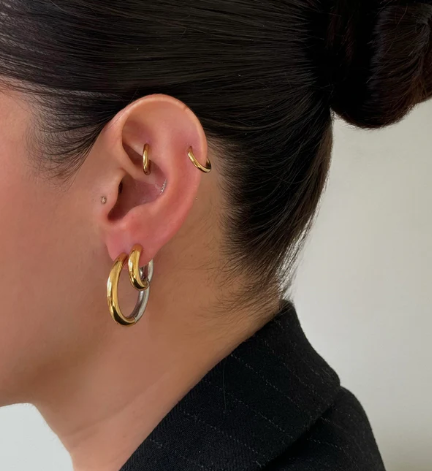 Basic Earrings bicolor Large