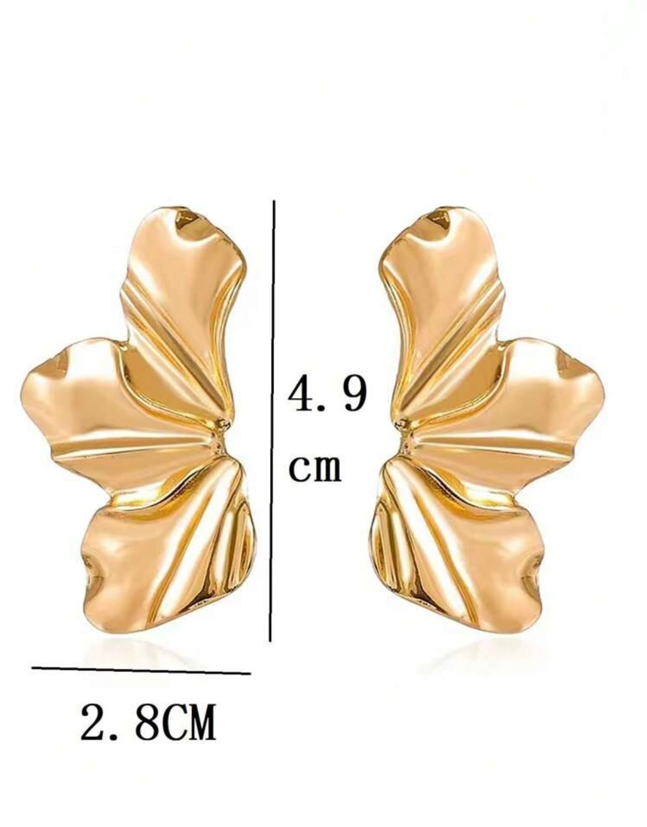 Halve bloem oorbellen - Goud