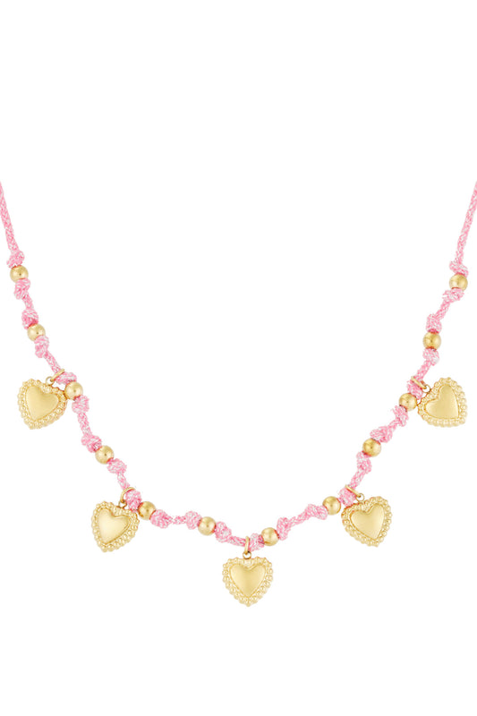 Hartjes ketting - roze