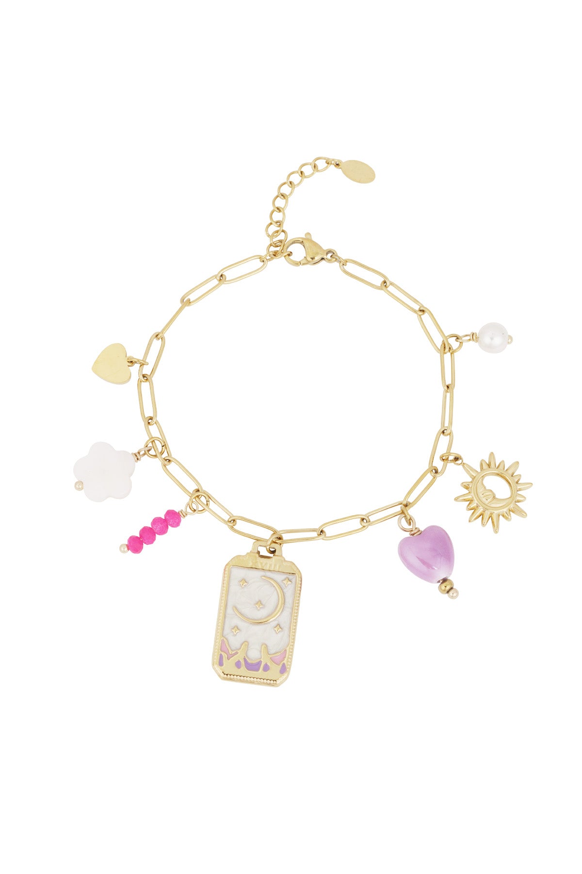 Bedelarmband tiny moon - Goudkleur