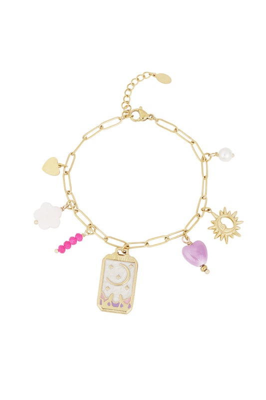 Bedelarmband tiny moon - Goudkleur