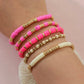 Set van 5 armbanden roze