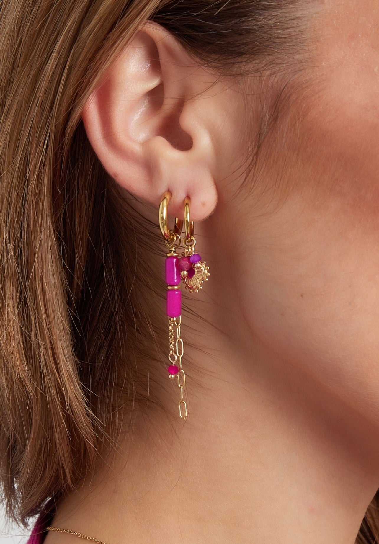 Oorbellen set Fuchsia