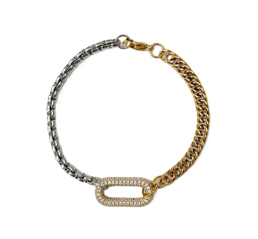 Pavé bracelet Bicolor - Goud